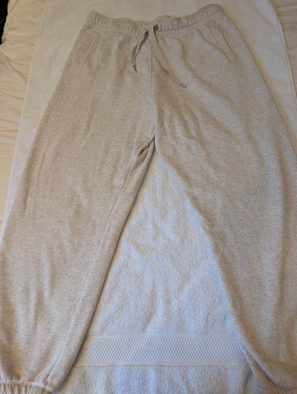 Calvin Klein Performance Womens XL Oat Heather Fleece Joggers Sweatpants Cozy